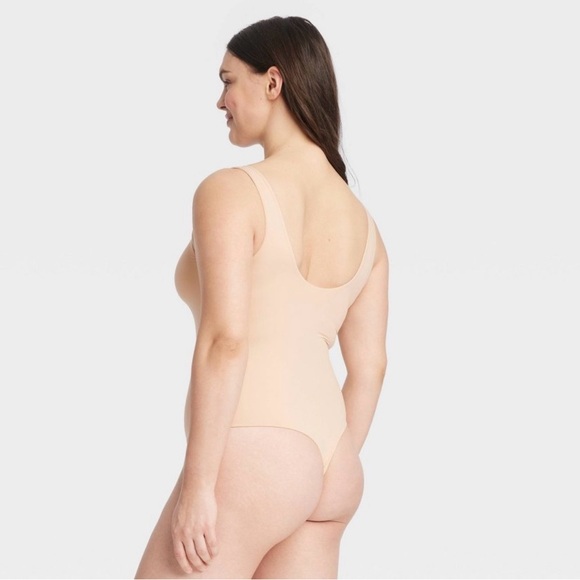 NWT Auden Women's 4- Way Stretch Tank Bodysuit- Beige L - Picture 3 of 13